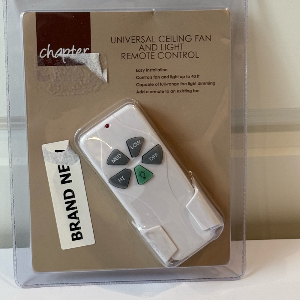 NEW Chapter Universal Ceiling Fan and Light Remote Control - White